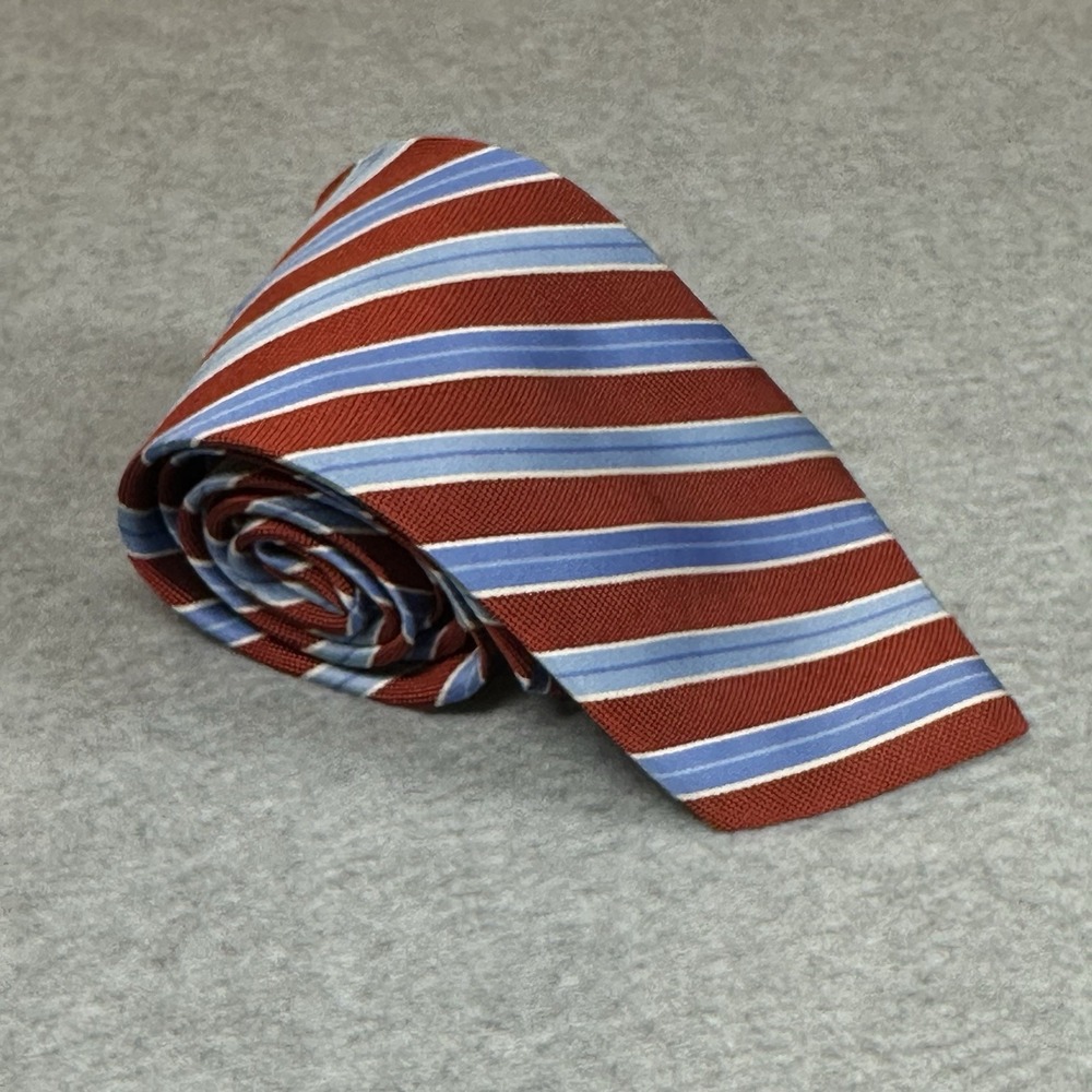 Brooks‎ Brothers Neck Tie Repp Stripe Red Blue 100% Silk Stain Resistant NOTE